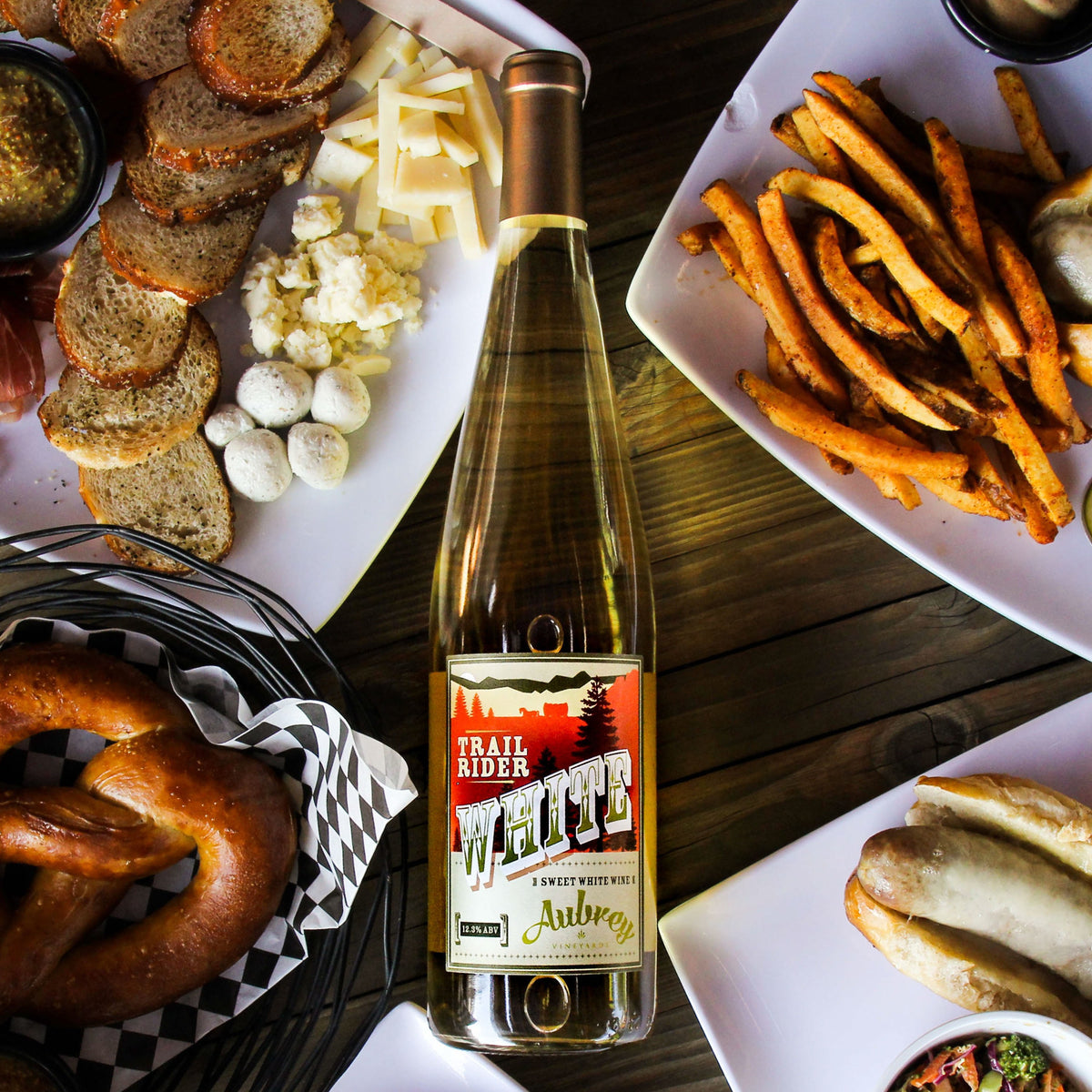 Trail Rider White pictured with savory treats.